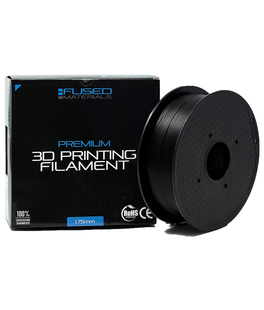 Fused Materials Black PLA 3D Printer Filament - 1kg Spool, 1.75mm,  Dimensional Accuracy +/- 0.03 mm, (Black)