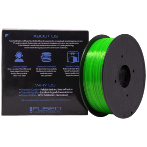 Fused Materials Transparent Green PETG 3D Printer Filament - 1kg Spool, 1.75mm, Dimensional Accuracy +/- 0.03 mm, (Trans Green)