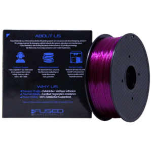 Fused Materials Transparent Purple PETG 3D Printer Filament - 1kg Spool, 1.75mm, Dimensional Accuracy 0.03 mm, (Trans Purple) back