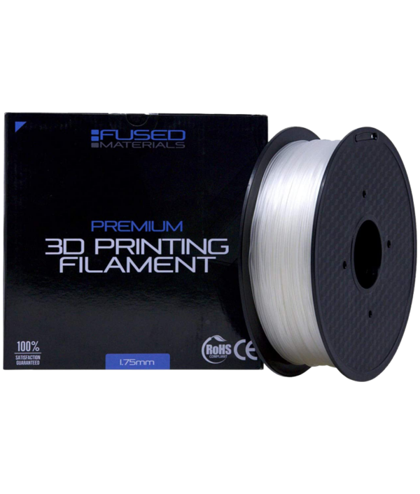 Fused Materials Transparent TPU 3D Printer Filament - 1kg Spool, 1.75mm, Dimensional Accuracy +/- 0.03 mm, (Trans)