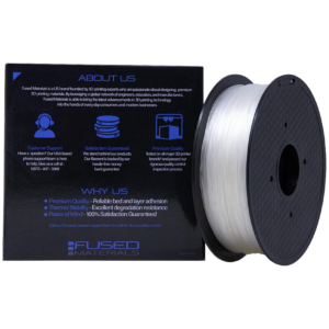 Fused Materials Transparent TPU 3D Printer Filament - 1kg Spool, 1.75mm, Dimensional Accuracy +/- 0.03 mm, (Trans)