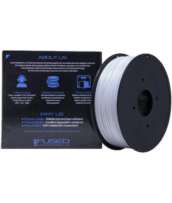 Fused Materials White ASA 3D Printer Filament - 1kg Spool, 1.75mm, Dimensional Accuracy +/- 0.03 mm, (White)