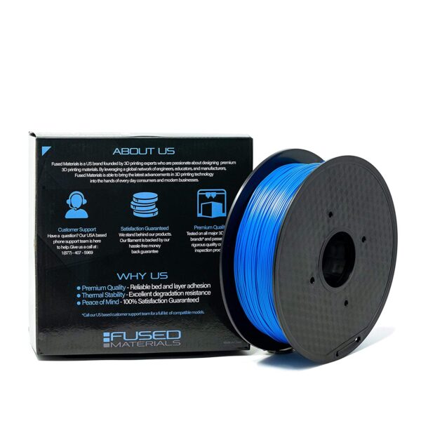 Fused Materials Blue PLA 3D Printer Filament - 1kg Spool, 1.75mm, Dimensional Accuracy 0.03 mm, (Blue) 3