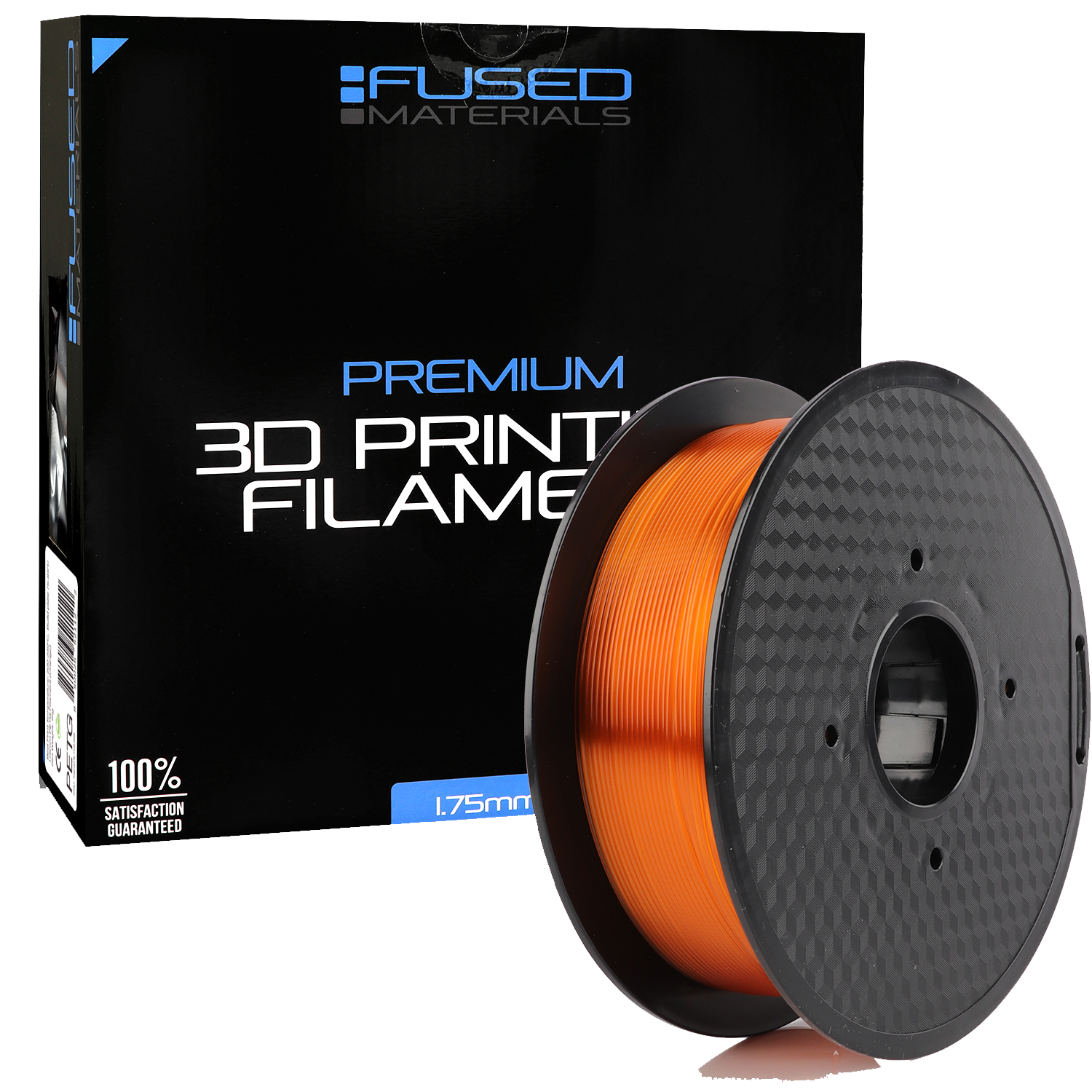 Fused Materials Transparent Orange PETG 3D Printer Filament – 1kg Spool,  1.75mm, Dimensional Accuracy +/- 0.03 mm, (Trans Orange) –